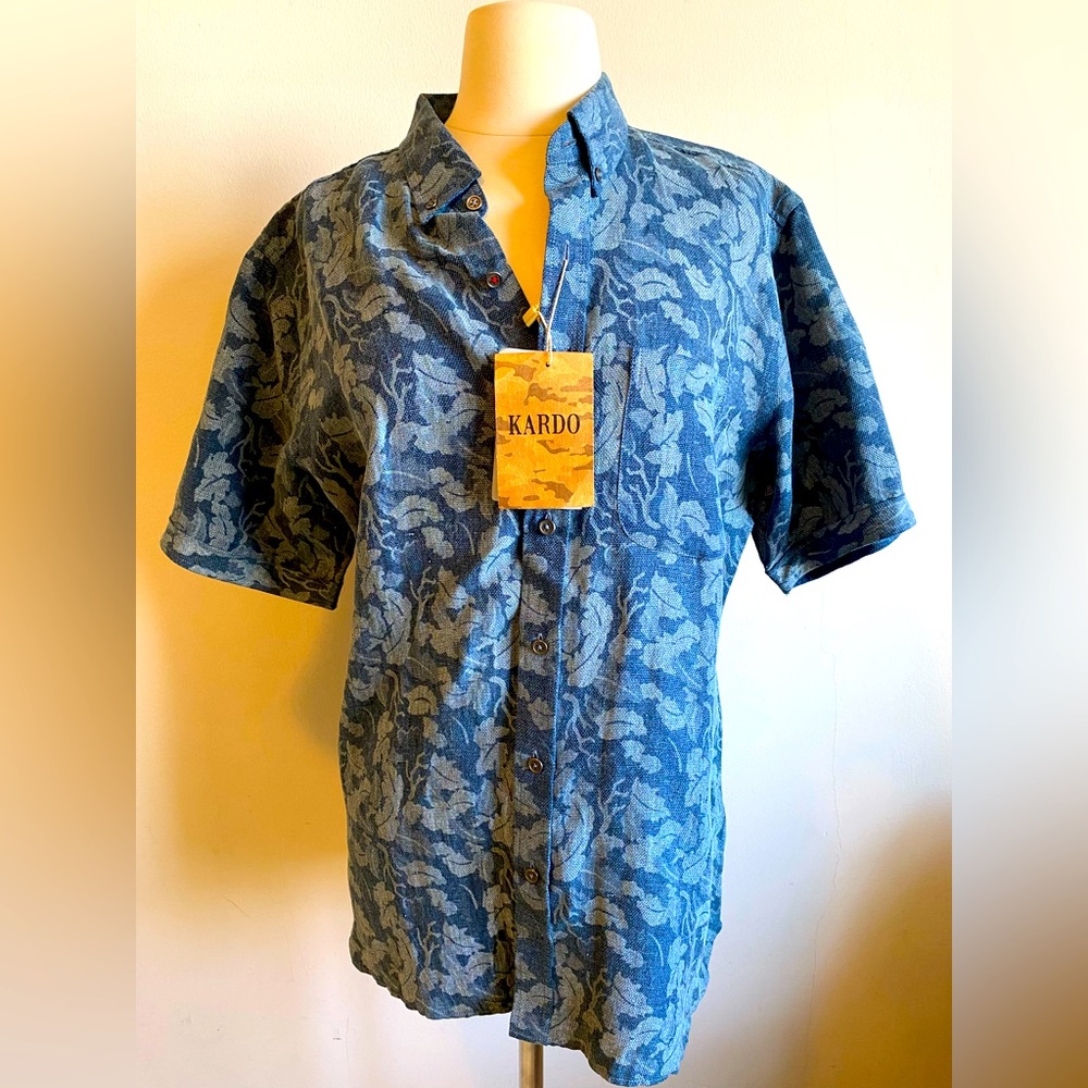 KARDO DON S/S button down — Floral Indigo